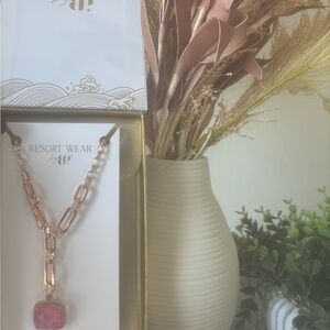 Pink and Gold Chunky Chain Necklace
